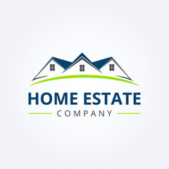 creative home logo with roof icon, for real estate brand