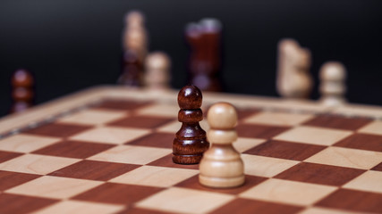 Chess game, check or checkmate, cut a figure, the concept of competition in business