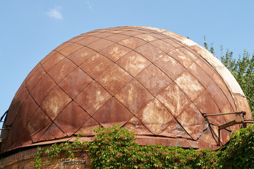 Dome of the University Observatory building in the Botanical Garden of Sumy, Ukraine, Eastern...