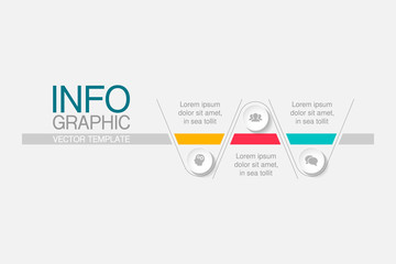 Vector infographic template with 3 steps or options. Data presentation, business concept design for web, brochure, diagram.