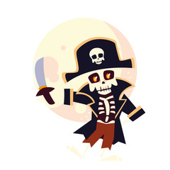 Halloween skull pirate cartoon vector design