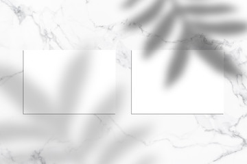 White empty postcard mock up, Shadow overlay, A6 size, add your design + multiply effect