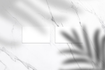 White empty business card mock up, Shadow overlay, stationery mockup, add your design + multiply effect