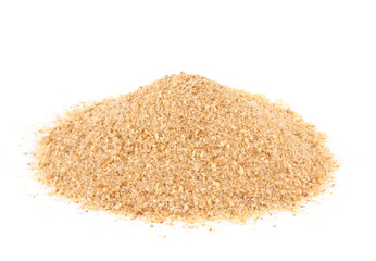 Pile of breadcrumbs isolated on white