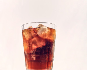 cold drink in a glass on a white background