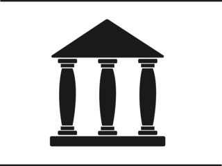 bank icon. court building vector icon. museum icon 