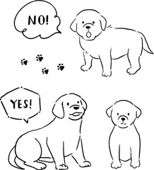 ラブラドールレトリバーのベクターイラストセット