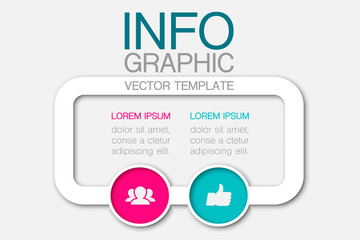 Vector infographic template with 2 steps or options. Data presentation, business concept design for web, brochure, 