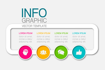 Vector infographic template with 4 steps or options. Data presentation, business concept design for web, brochure, 