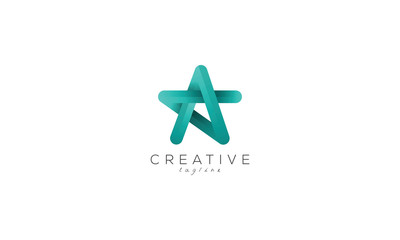 letter A with  star logo design template for use any kinds of business