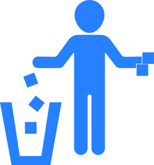 bin icon. trash can icon. Tidy man symbol, do not litter icon, keep clean, dispose of carefully and thoughtfully symbol