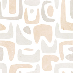 seamless pattern with abstract modern shapes. memphis style, mid century modern style