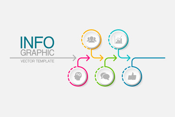Vector infographic template with 5 steps or options. Data presentation, business concept design for web, brochure, diagram.