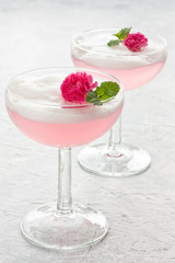 Pink rose cocktail