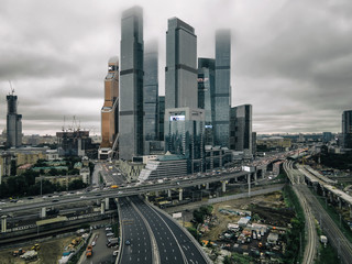 Fototapeta na wymiar High skyscrapers. Moscow, Russian Federation, 04/22/2020