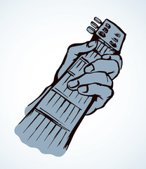 A man plays the guitar. Vector drawing