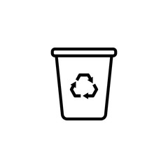 Ecology trash can line icon. Waste processing. Vector on isolated white background. EPS 10