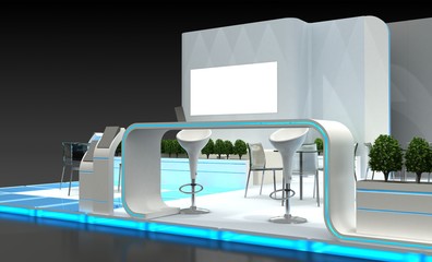 3d illustration of an Exhibition stand