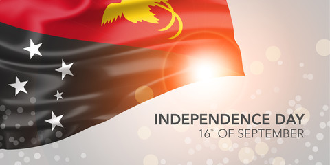 Papua New Guinea happy independence day vector banner, greeting card