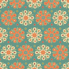 Ethnic mandala retro seamless pattern 