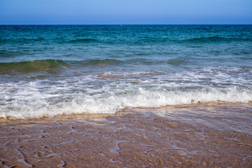 Sea horizon at La Barrosa beach, Sancti Petri, Cadiz, Spain
