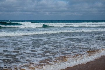 Sea horizon at La Barrosa beach, Sancti Petri, Cadiz, Spain