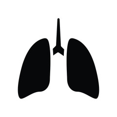 Lungs Human Organ Black and White Line Icon Vector