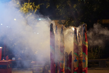 28 January 2017, Jakarta, Indonesia: Large Incense Smoke at Cin De Yuan Temple, Chinatown, Jakarta, Indonesia.