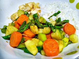 Rice and vegetables