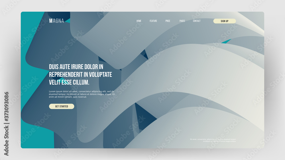 Wall mural homepage, landing page background. abstract liquid, fluid shapes composition. 3d effect with blend g