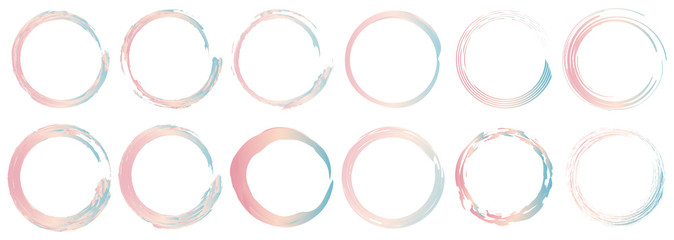 Hand drawn circles sketch set. Isolated vector on a transparent background for mark design. Abstract element for mark design. Watercolor effect.