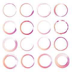 Hand drawn circles sketch set. Isolated vector on a transparent background for mark design. Abstract element for mark design. Gradient effect.