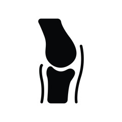Bone Joint Human Skeleton Medical Black and White Line Icon Vector