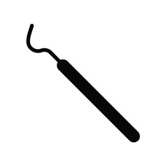 Muscle Hook Dental Instrument Medical Black and White Line Icon Vector