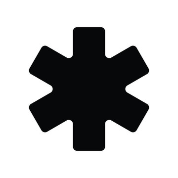 Medical Sign Filled Black And White Line Icon Vector