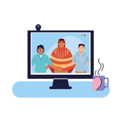 usa indian man and men cartoons in computer vector design