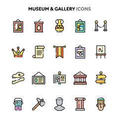 Art, Museum & Gallery Icon Set. Linelo Color Series.