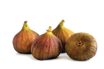  ripe figs isolated on white background
