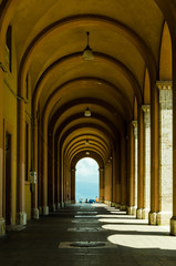 Obraz premium Italian terracotta color walkway