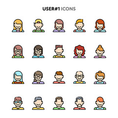 User Icon Set. Linelo Color Series.