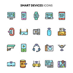 Smart Devices Icon Set. Linelo Color Series.