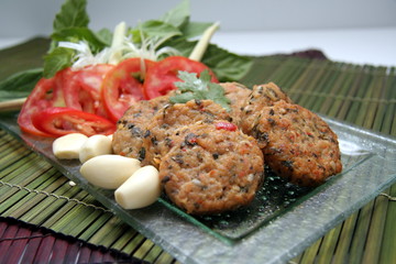 Fried Fish Cakes or Tod Man Pla Thai food