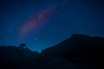 night sky with stars and milky way, Aso, Kumamoto, Japan