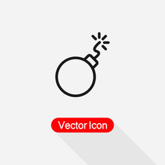 Bomb With Fuse Icon Vector Illustration Eps10