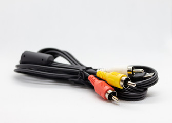 cable with rca input on a white background