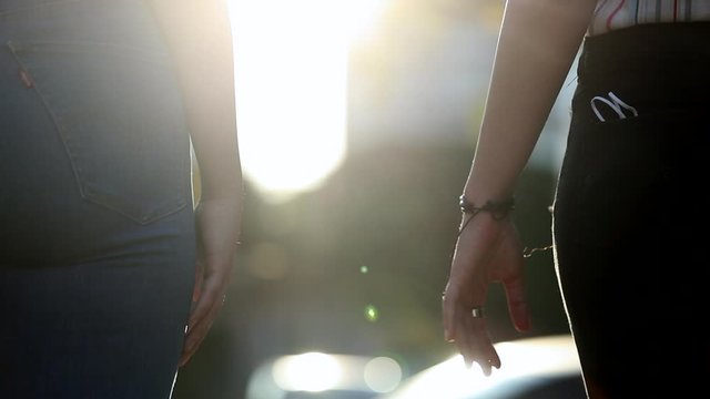 hands being separated. Disjoining hands, separation splitting hands