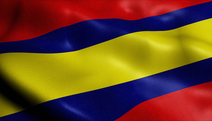 3D Waving Malaysia City Flag of Alor Setar Closeup View