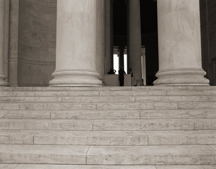 Mrble columns, Jefferson Memorial