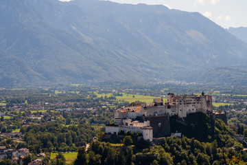 Festung Hohensalzburg in Salzburg Österreich vom Kapuzinerberg