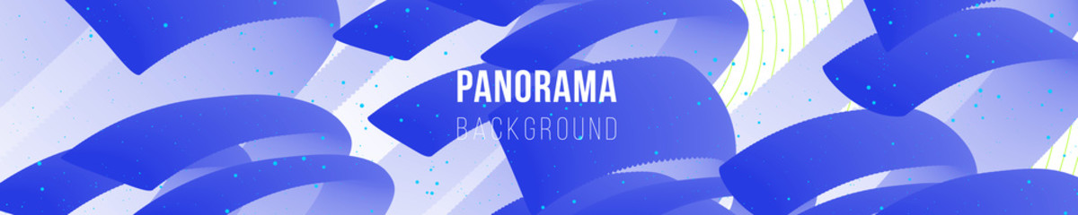 Naklejka premium Fluid bright colored panorama. Abstract liquid shapes composition. 3D effect with blend gradient. Eps10 vector illustration.